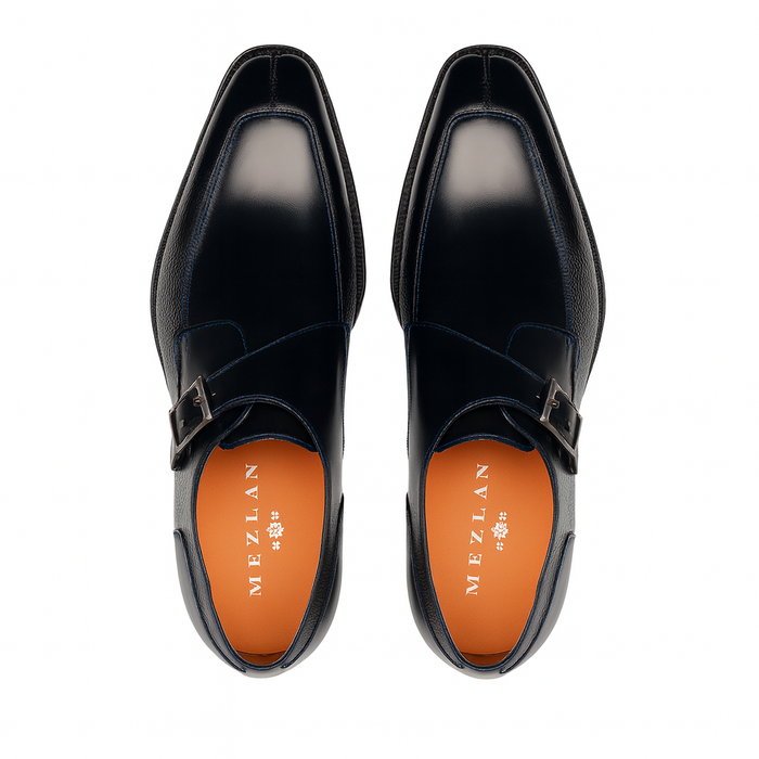 Pego Monk Strap  Blue By Mezlan Made In Spain Brand