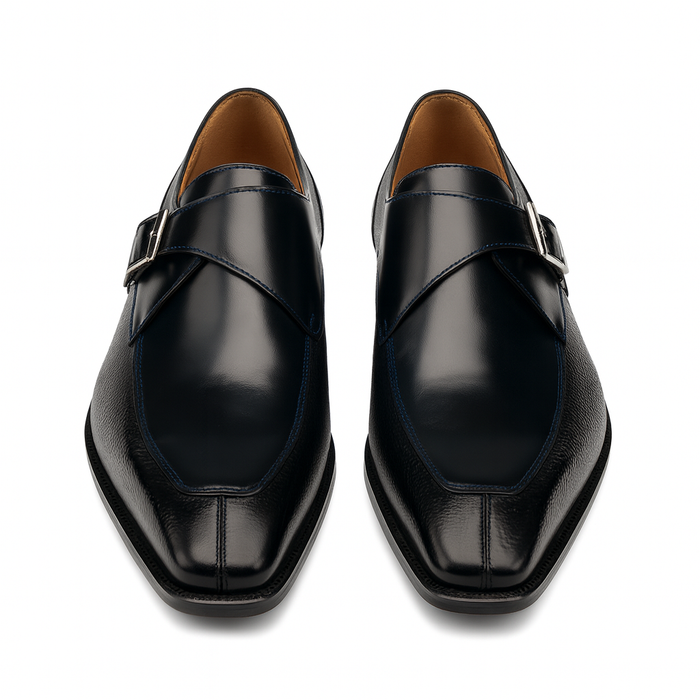 Pego Monk Strap  Blue By Mezlan Made In Spain Brand