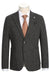 "Pelago Charcoal Grey Slim Fit Cotton Blazer - Half Canvas, Patch Pockets"
