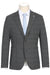 Pelago Men's Charcoal Grey Summer Blazer in Windowpane Plaid - Slim Fit, Half Canvas Patch Pocket
