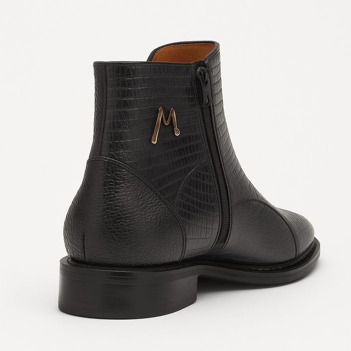 Peninsula Lizard Emblem Boot Black By Mezlan Made In Spain Brand
