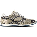 Zelli Peri Python-Embossed Calfskin Sneakers in Black / White