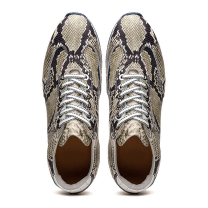 Zelli Peri Python-Embossed Calfskin Sneakers in Black / White