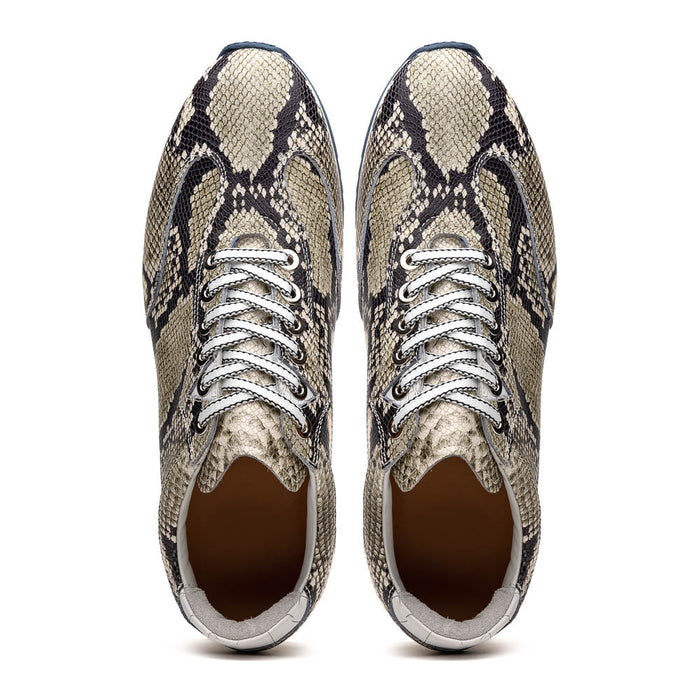 Zelli Peri Python-Embossed Calfskin Sneakers in Black / White