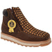Petatillo Square Toe Double Density Work Boots Brown with Double Zipper