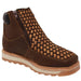 Petatillo Square Toe Double Density Work Boots Brown with Double Zipper