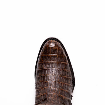 Marco Di Milano Phoenix Aged Brown Caiman Crocodile Round Toe Cowboy Boots - Image 6