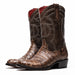 Marco Di Milano Phoenix Stone Brown Caiman Crocodile Round Toe Cowboy Boots