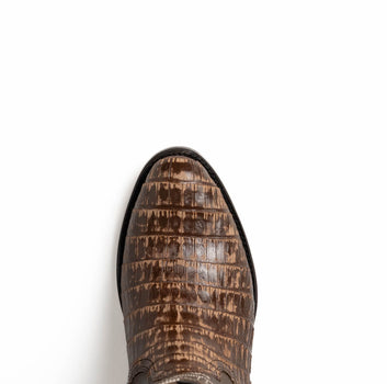Marco Di Milano Phoenix Stone Brown Caiman Crocodile Round Toe Cowboy Boots - Image 5