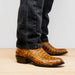 Marco Di Milano Phoenix Mustard Brown Caiman Crocodile Round Toe Cowboy Boots