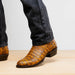 Marco Di Milano Phoenix Mustard Brown Caiman Crocodile Round Toe Cowboy Boots