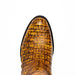 Marco Di Milano Phoenix Mustard Brown Caiman Crocodile Round Toe Cowboy Boots