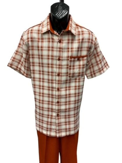 Mens 2 Piece Walking Suit - Textured Plaid