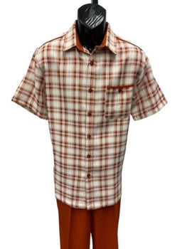 Mens 2 Piece Walking Suit - Textured Plaid