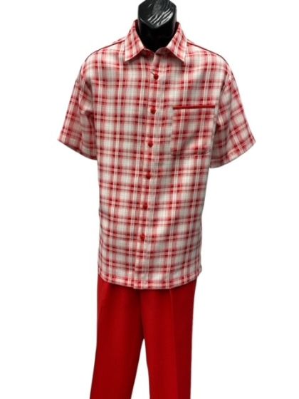 Mens 2 Piece Walking Suit - Textured Plaid