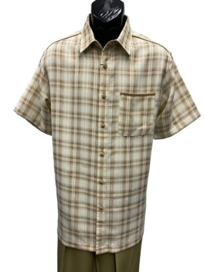Mens 2 Piece Walking Suit - Textured Plaid