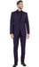 Stretch Fabric 4 Way Slim Fitted Mens Suit in Color Purple Peak Lapel One Button Vested 3 Piece