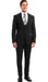 Stretch Fabric 4 Way Slim Fitted Mens Suit in Color Black Peak Lapel One Button Vested 3 Piece