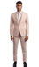 Stretch Fabric 4 Way Slim Fitted Mens Suit in Color Blush Peak Lapel One Button Vested 3 Piece