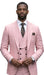 Mens Wool Suit - Ticket Pocket Big Lapel Single button Double breasted Vest By Statement in Color Mauve