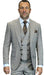 Mens Wool Suit - Ticket Pocket Big Lapel Single button Double breasted Vest By Statement in Color Taupe