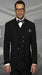 Statement 100% Wool Suit 1 Button Suits Peak Lapel Suits Vested Suits Double Breasted Suits Wide Leg Pants Black Color