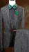 Men's One Button Polka Dot Designed Black Vested Suit