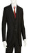 Discounted Men's Black 2 Buttons 3 Pieces Vested Suit Pleated Pants Regular Fit Online Sale