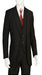Discounted Men's Black 2 Buttons 3 Pieces Vested Suit Pleated Pants Regular Fit Online Sale