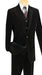 Mens Corduroy Suit Mens Black Two Buttons Pinstripe ~ Stripe corduroy 3 piece vested suits Flat Front Pants - Three Piece Suit