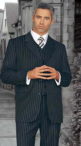 JPR30 Signature Platinum Stays Cool Discounted Sale BLACK EXTRA FINE three piece suit