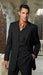 JET BLACK 3PC Available in 2 Buttons Notch Lapel Side Vents Modern Fit Suits three piece suit HAND MADE