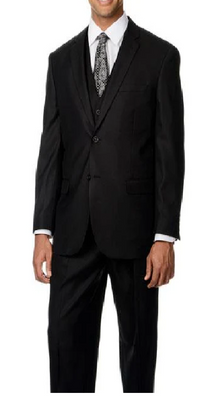 Brand: Caravelli Collezione Suit - Caravelli Suit - Caravelli italy Caravelli Men's  Black Shark Pattern 3-piece Vested Suit