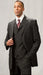 Men's Poly Poplin 3 Piece Black  Matching Vest Dress Suit
