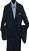 Mens Peak Lapel 2 Button Black Vested Suit