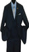 Mens Peak Lapel 2 Button Black Vested Suit