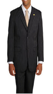 Mens Three Piece Suit - Vested Suit Men'S Black/White Stripe 3-Piece Suit