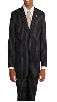 Mens Three Piece Suit - Vested Suit Men'S Black/White Stripe 3-Piece Suit