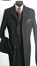 Men'S 3 Piece Fashion Suit - Long Zoot Suit Vested Black Color - Three Piece Suit