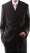 Men's Superior 150s Extra Fine Black 3 pcs Vested Suits with Peak Lapel