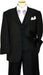 Mens Notch Lapel Three buttons Solid Black Vested Lapeled Vested 3PC Suit Wide leg Pleated pants