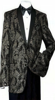 Men'S Black/Gold Polyester Slim Fit Blazer - Image 9