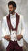 Statement Suits White ~ Burgundy