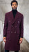 Statement Double Breasted Burgundy Overcoat