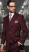 Mens Suits Regular Fit - Wool Suit - Pleated Pants - Burgundy Suit