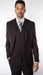 Men'S Solid Black 3 Piece Vested Suit - 100% Percent Wool Fabric Suit - Worsted Wool Business Suit
