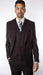 Men'S Solid Black 3 Piece Vested Suit - 100% Percent Wool Fabric Suit - Worsted Wool Business Suit