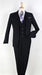 Men's Black 3 Piece 100% Wool Executive Suit Narrow Leg Pants