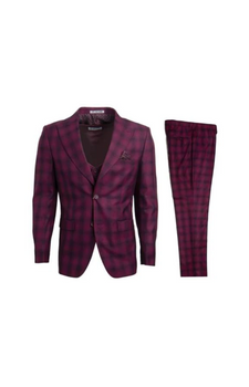 Stacy Adams Suit Hybrid Fit Suit Burgundy