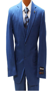 Blue Vested Classic Fit Suit